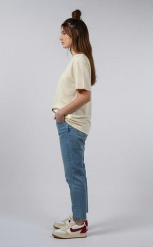 Abstract Ink Splash Oversized Tee – Cream