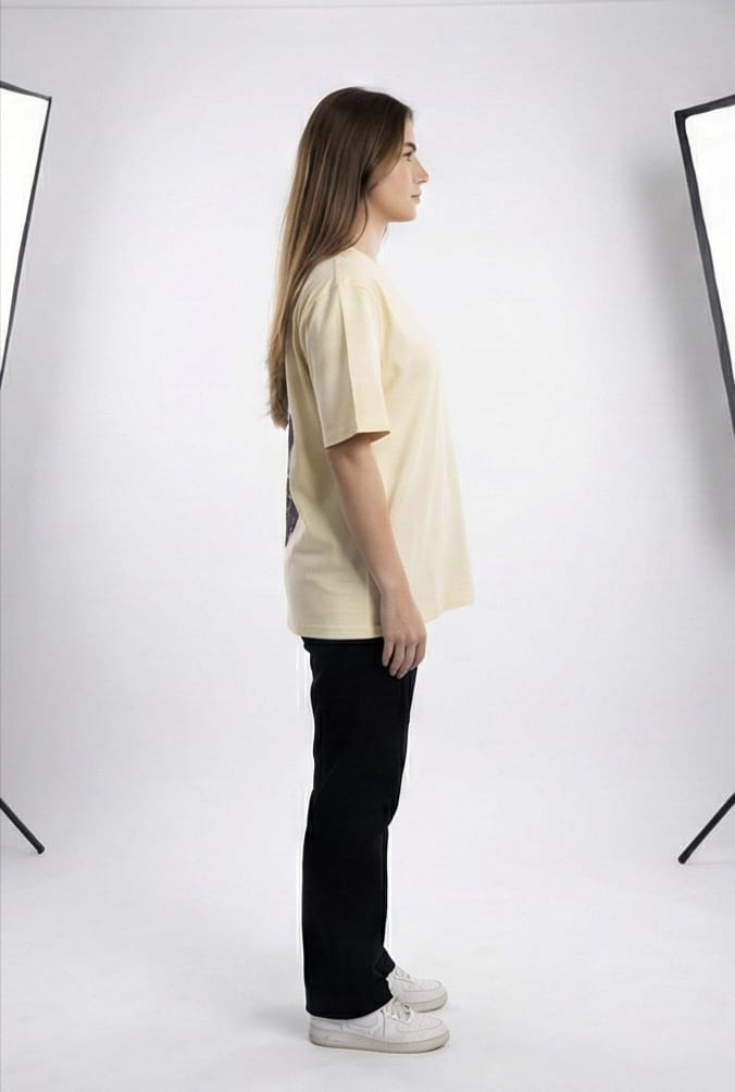 Born Race Dragon Oversized Tee – Cream