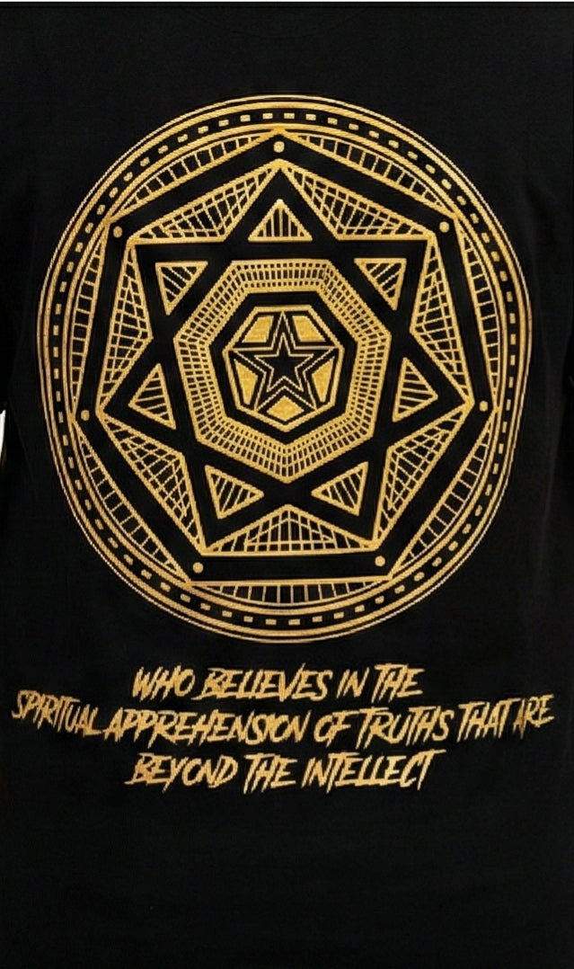 Sacred Geometry Mandala Graphic Tee – Black
