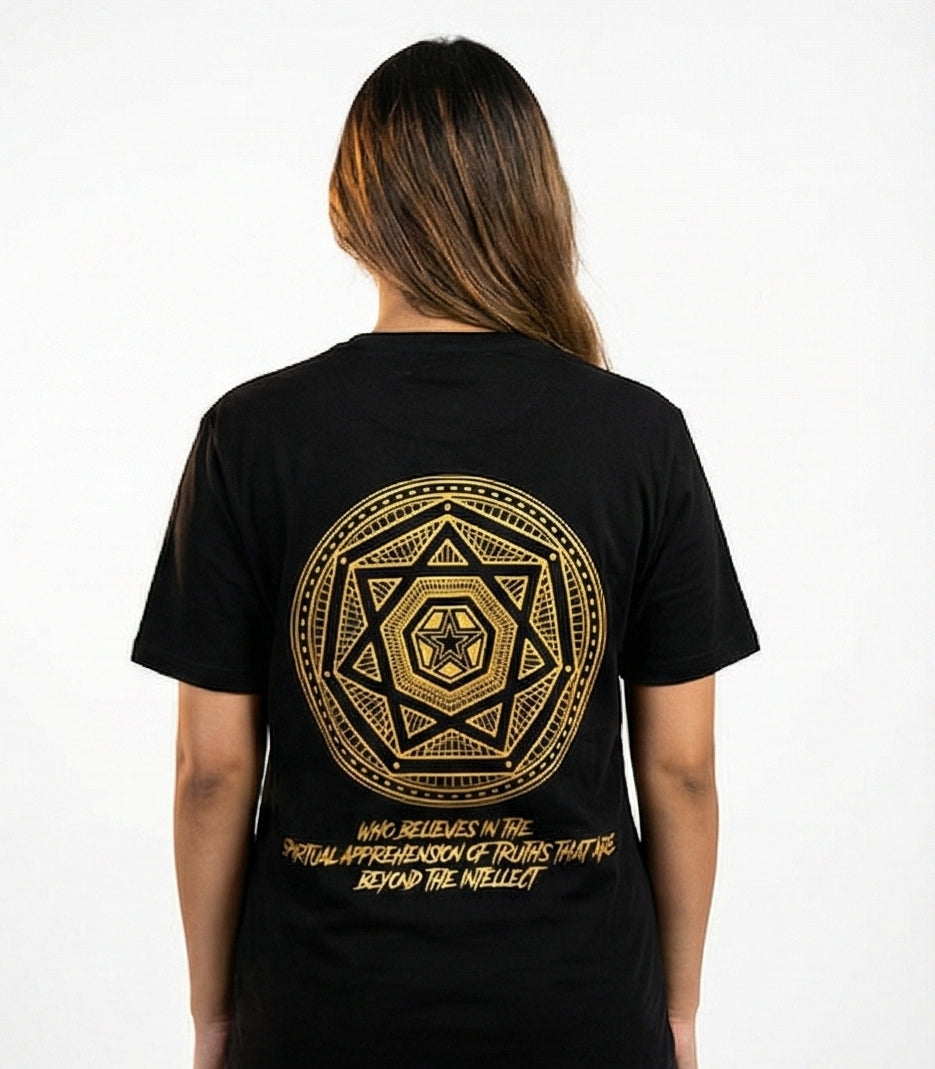 Sacred Geometry Mandala Graphic Tee – Black