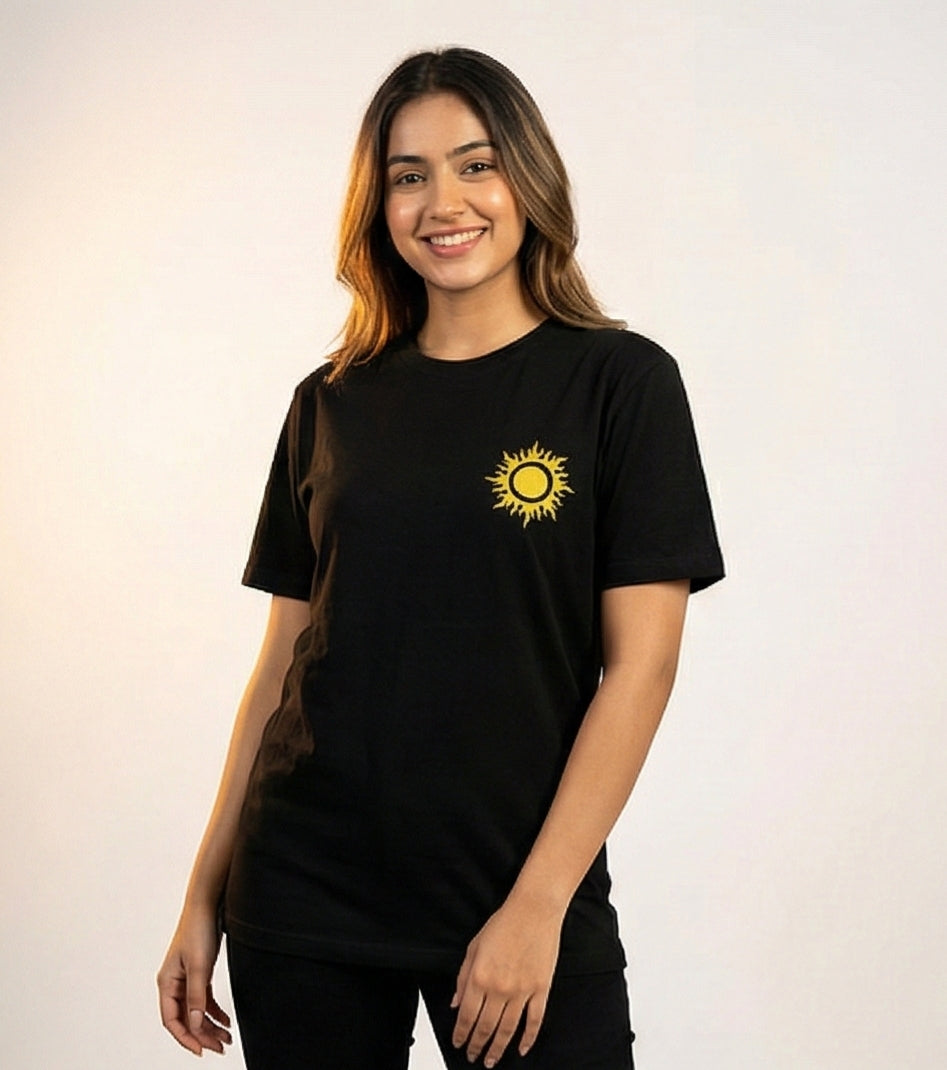 Sacred Geometry Mandala Graphic Tee – Black