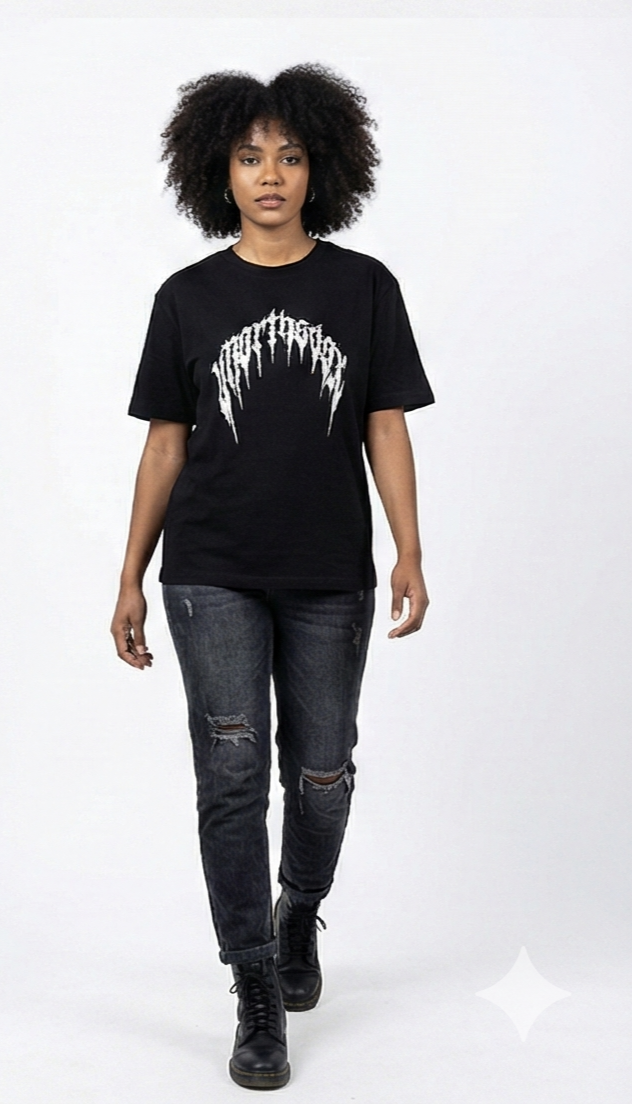 Northbound Gothic Arc Graphic Tee – Black