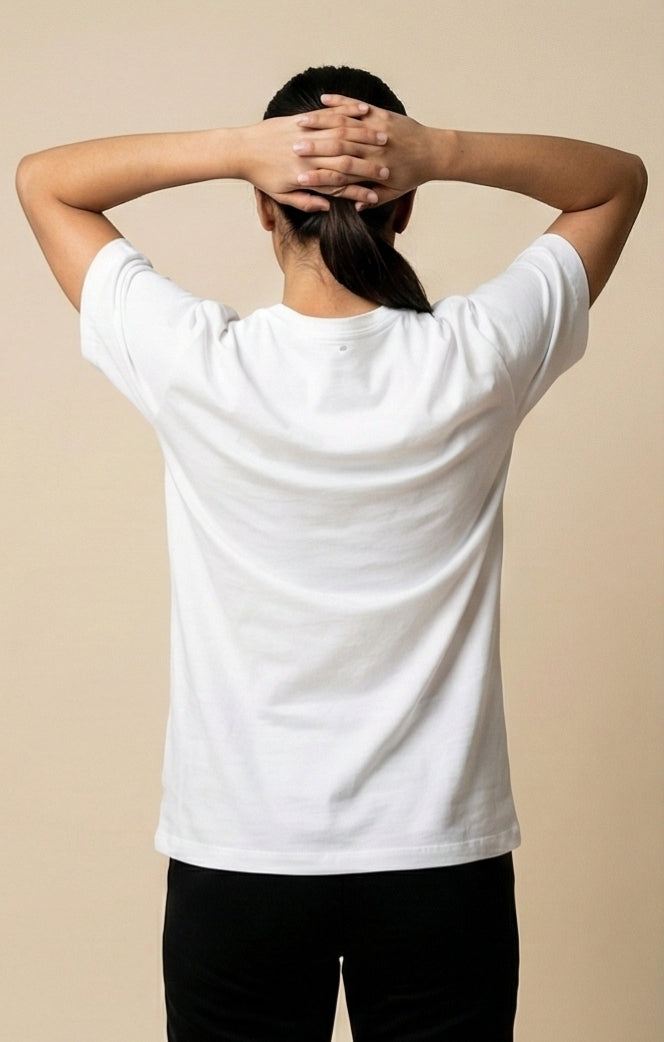 Floral Swoosh Graphic Tee – White